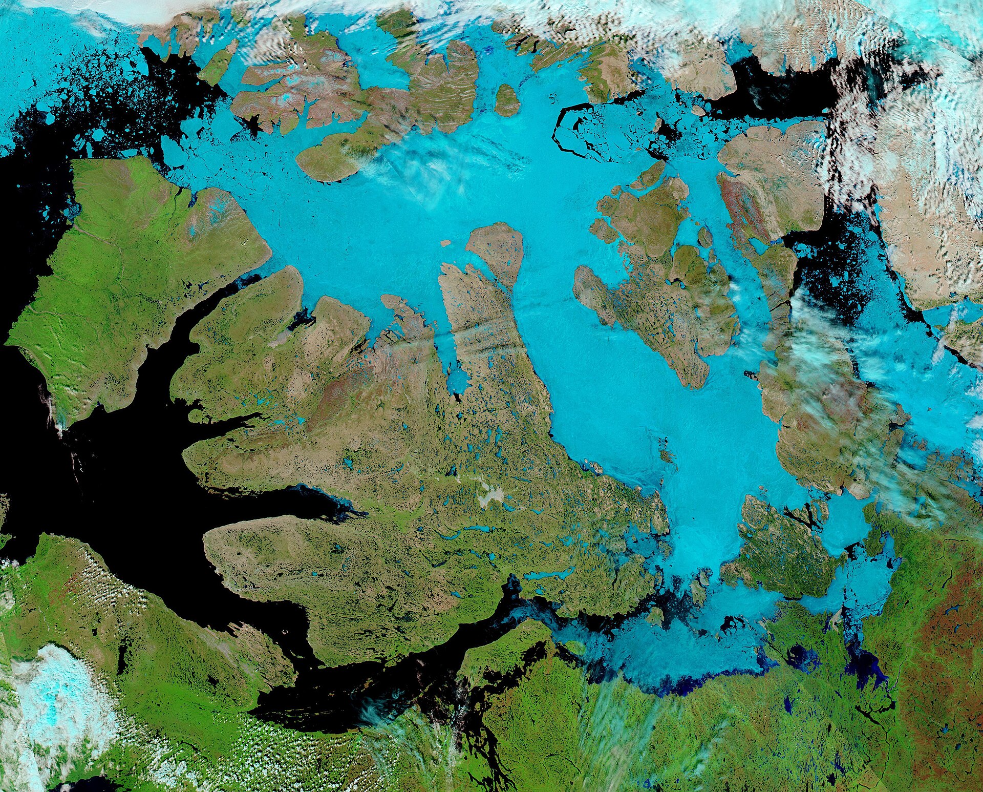 L'archipel arctique canadien vu du satellite